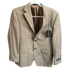 Lauren Ralph Lauren taupe plaid wool suit
